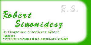 robert simonidesz business card