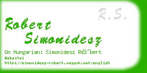 robert simonidesz business card